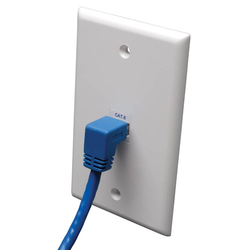 Tripplite N204-003-BL-DN Blue 3ft Down-Angle Cat6 Gigabit Molded UTP Ethernet Cable (RJ45 Right-Angle Down M to RJ45 M)