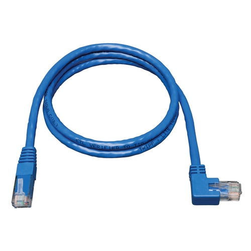 Tripplite N204-003-BL-RA Blue 3ft Right-Angle Cat6 Gigabit Molded UTP Ethernet Cable (RJ45 Right-Angle M to RJ45 M)
