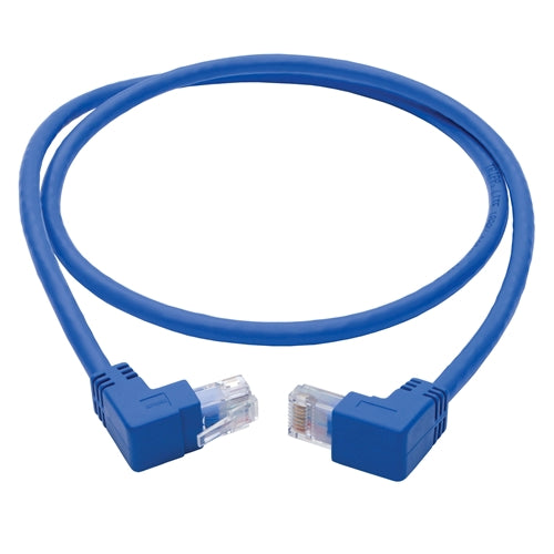 Tripplite N204-003-BL-UD Blue 3ft Up/Down-Angle Cat6 Gigabit Molded UTP Ethernet Cable (RJ45 Up-Angle M to RJ45 Down M)