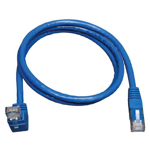 Tripplite N204-003-BL-UP Blue 3ft Up-Angle Cat6 Gigabit Molded UTP Ethernet Cable (RJ45 Right-Angle Up M to RJ45 M)