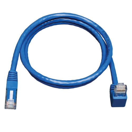 Tripplite N204-005-BL-DN Blue 5ft Down-Angle Cat6 Gigabit Molded UTP Ethernet Cable (RJ45 Right-Angle Down M to RJ45 M)