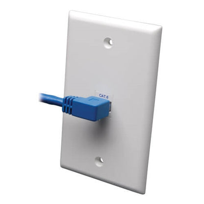 Tripplite N204-005-BL-LA Blue 5ft Left-Angle Cat6 Gigabit Molded UTP Ethernet Cable (RJ45 Left-Angle M to RJ45 M)