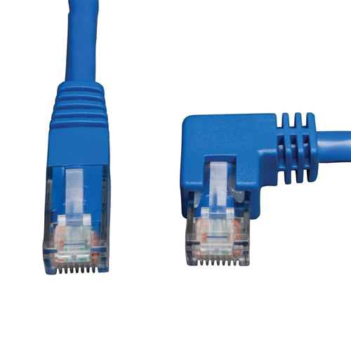 Tripplite N204-005-BL-RA Blue 5ft Right-Angle Cat6 Gigabit Molded UTP Ethernet Cable (RJ45 Right-Angle M to RJ45 M)