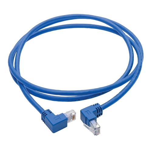 Tripplite N204-005-BL-UD Blue 5ft Up/Down-Angle Cat6 Gigabit Molded UTP Ethernet Cable (RJ45 Up-Angle M to RJ45 Down M)