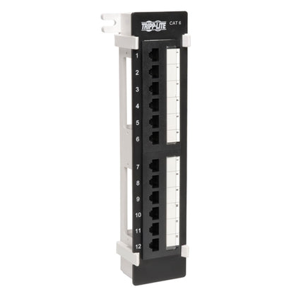 Tripplite N250-012 12-Port Cat6/Cat5 Wall-Mount Vertical 110 Patch Panel, TAA