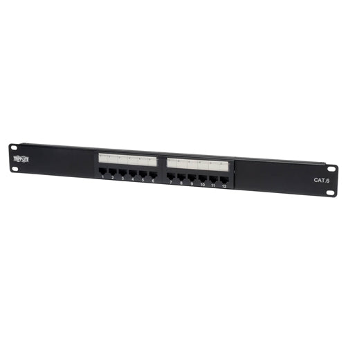 Tripplite N252-012 12 Port 1U Rackmount Cat6/Cat5 110 Patch Panel 568B, RJ45 Ethernet