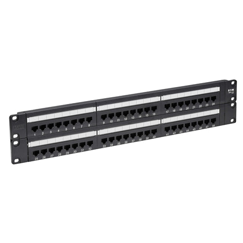 Tripplite N252-048 48-Port Cat6 Patch Panel, UTP, 110 Punch Down, RJ45, 2U, TAA