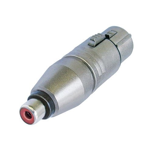 Neutrik NA2FPMF 3 Pin Female XLR to RCA / Phono Socket Adapter, Pin 2: Signal, Pin 1 and 3: Connected to Ground