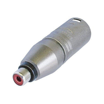 Neutrik NA2MPMF 3 Pin Male XLR to RCA / Phono Socket Adapter, Pin 2: Signal, Pin 1 and 3: Connected to Ground