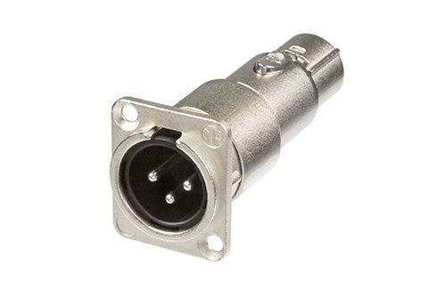 Neutrik NA3MDF 3 Pin Male XLR to Female Feed-Thru Adapter for Panel Mount