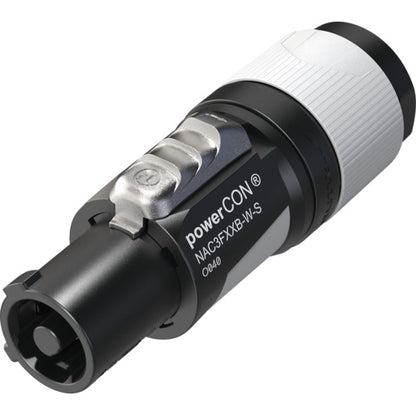 Neutrik NAC3FXXB-W-S 3-POLE Light Gray Powercon Lockable Cable Connector, Color Coded for "Power Out"