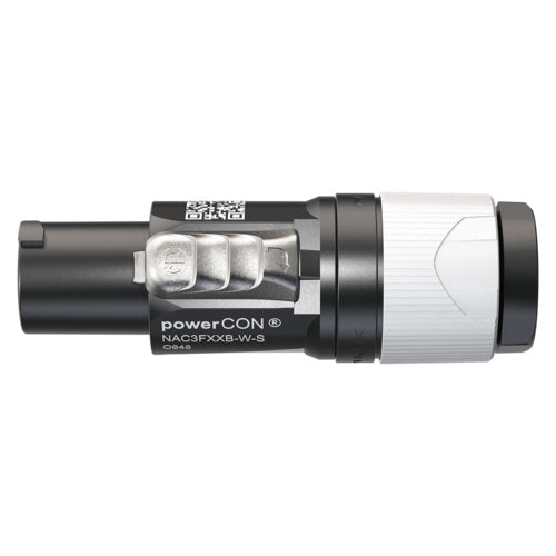 Neutrik NAC3FXXB-W-S 3-POLE Light Gray Powercon Lockable Cable Connector, Color Coded for "Power Out"
