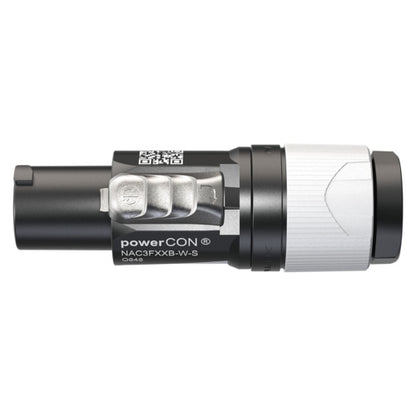 Neutrik NAC3FXXB-W-S 3-POLE Light Gray Powercon Lockable Cable Connector, Color Coded for "Power Out"