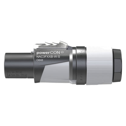 Neutrik NAC3FXXB-W-S 3-POLE Light Gray Powercon Lockable Cable Connector, Color Coded for "Power Out"