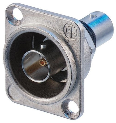 Neutrik NBB75DFI Isolated BNC Chassis Connector, Feed-Thru in Nickel D-Size Housing