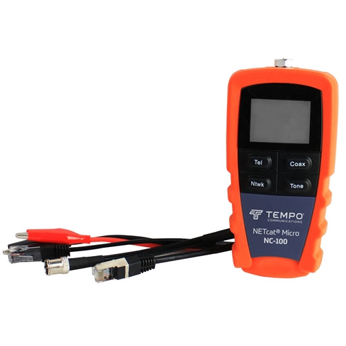 Tempo NC-100 Netcat Micro Voice / Data / Video Wiring Tester ** Not Compatible with Power Over Ethernet PoE Devices **