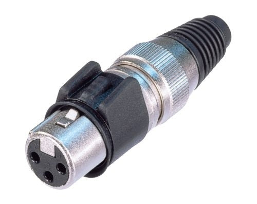Neutrik NC3FX-HD 3 Pin Female XLR Cable Connector, Heavy Duty, All Metal Design, Gold Contacts