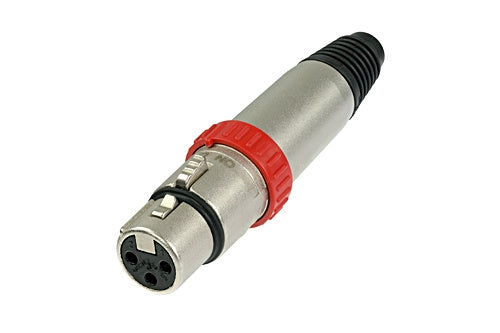 Neutrik NC3FX-S 3 Pin Female XLR Cable Connector, Nickel Housing, with On-Off Switch Short-Circuiting Contacts 2+3