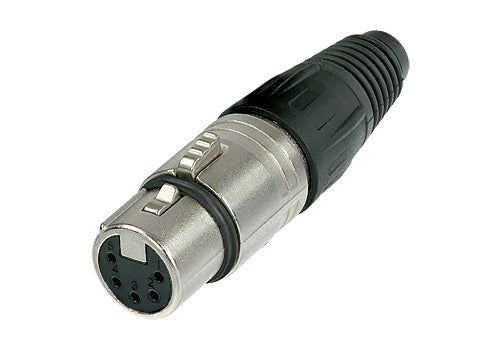 Neutrik NC5FX 5 Pin Female XLR Cable Connector with Nickel Housing and Silver Contacts