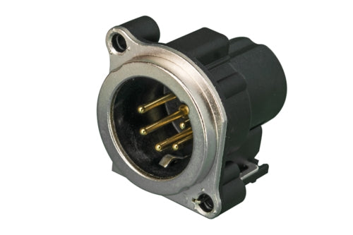 Neutrik NC5MBV 5 Pin Male XLR Receptacle, Vertical PCB Mount** Final Sale - No Longer Stocked **