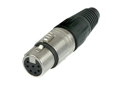 Neutrik NC7FX 7 Pin Female XLR Cable Connector with Nickel Housing and Silver Contacts