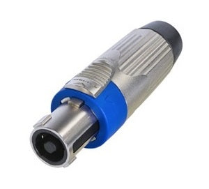 Neutrik NLT4FXX 4 Pole Speakon Female Cable Connector, Heavy Duty, Nickel Housing, Chuck Type Strain Relief
