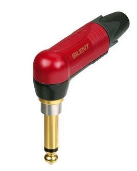 Neutrik NP2RX-AU-SILENT 2 Pole Mono 1/4" Professional Phone Plug, Right Angle, Gold Plated Contacts, with Silent Switch