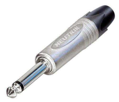 Neutrik NP2X 2 Pole Mono 1/4" Professional Phone Plug, Nickel Contacts, Nickel Shell