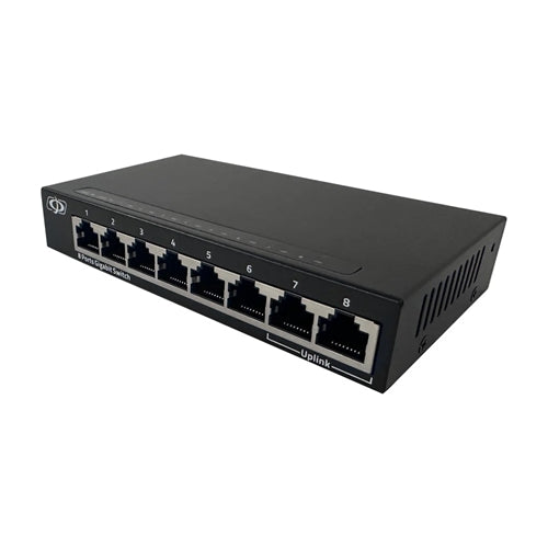 Phantom Cables NS-101-08 8-Port 10/100/1000MBPS Gigabit Ethernet Network Switch, Desktop/Wall Mount, 16 GBps