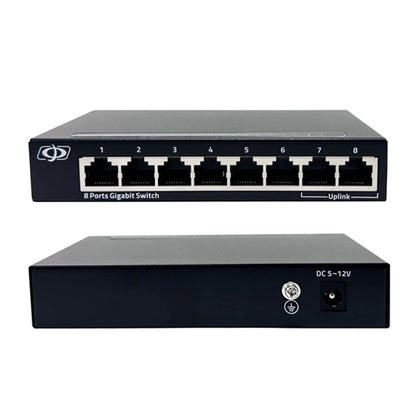 Phantom Cables NS-101-08 8-Port 10/100/1000MBPS Gigabit Ethernet Network Switch, Desktop/Wall Mount, 16 GBps