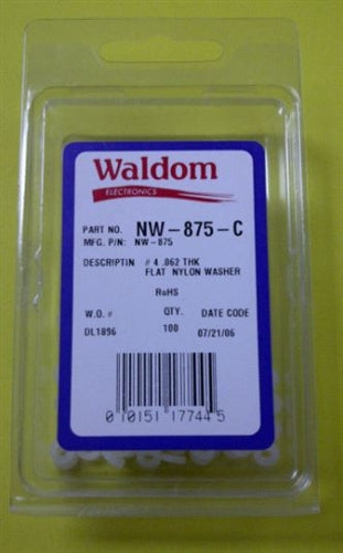 Waldom NW875C #4 Nylon Flat Washer 100/Pack