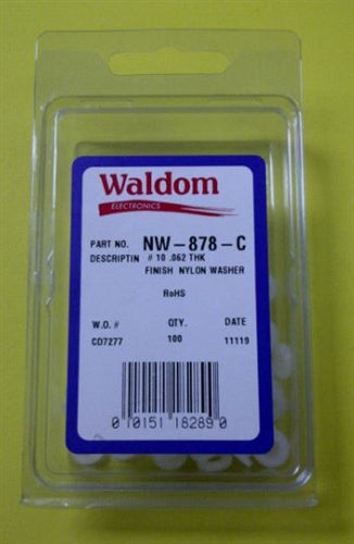 Waldom NW878C #10 Nylon Flat Washer 100/Pack