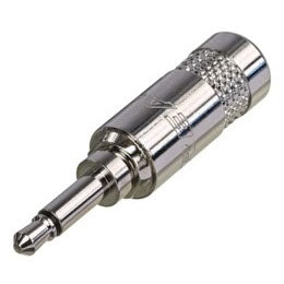 Rean Neutrik NYS226 2 Pole Mono 3.5mm Metal Plug, Crimp Strain Relief, Solder Tabs