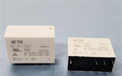 TE OZ-SS-124L1,200 PCB Relay SPDT 24VDC, 16A@30VDC/240VAC