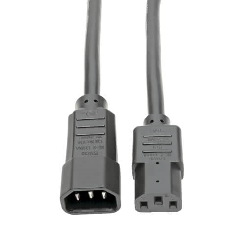 Tripplite P005-006 Heavy-Duty 6 Foot PDU Power Cord, C13 to C14, 15A 250V, 14 AWG, Black