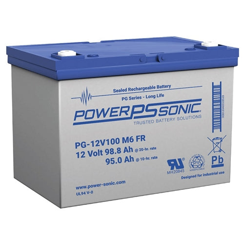 Powersonic PG-12V100 M6 Fr 12V 98.8Ah Long Life (VRLA) SLA Battery