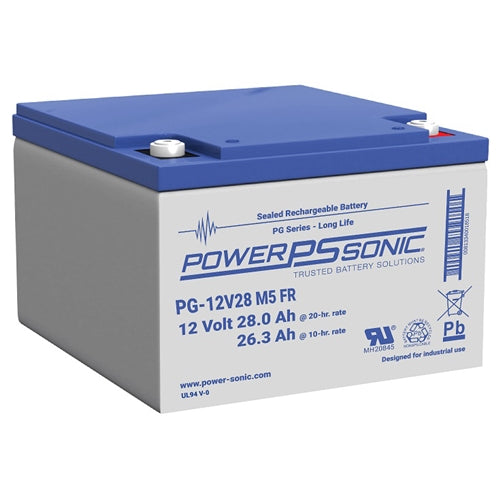 Powersonic PG-12V28 M5 Fr 12V 28Ah Long Life (VRLA) SLA Battery