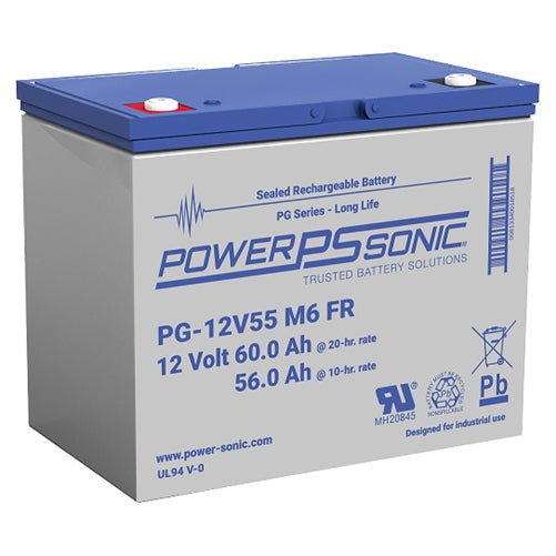 Powersonic PG-12V55 M6 Fr 12V 55Ah Long Life (VRLA) SLA Battery