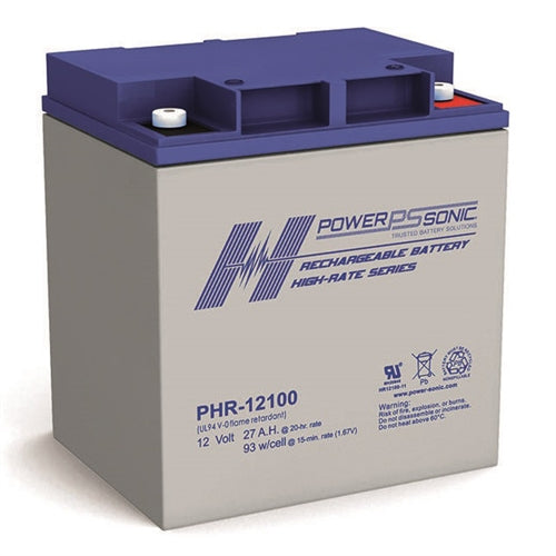 Powersonic PHR-12100 M5 Fr 12V 27Ah High Rate VRLA Battery, UPS Applications