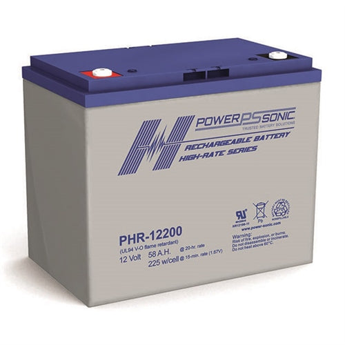 Powersonic PHR-12200 M6 Fr 12V 58Ah High Rate VRLA Battery, UPS Applications
