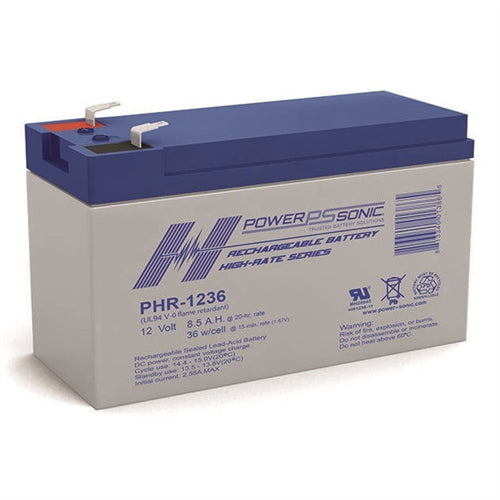 Powersonic PHR-1236F2 Fr 12V 8.5Ah High Rate VRLA Battery, UPS Applications