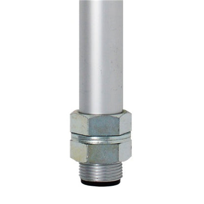 Patlite POLE22-1000AT 22mm Dia, 1000mm Aluminum Pole, 2 Nuts, 2 Washers, 2 Screws Included - with Threads, Silver