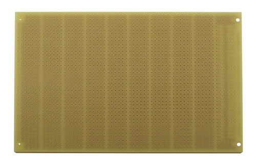 BPS Busboard PR3U PROTOBOARD-6H-3U, Single-Sided, 6-HOLE Strips, Accepts DIN Connectors, 100mm x 160mm (3.9" x 6.3")