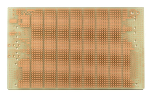 BPS Busboard PR3UC PROTOBOARD-3U-CONN, Single-Sided, 6-HOLE Strips, Connector Footprints, 100mm x 160mm (3.9" x 6.3")