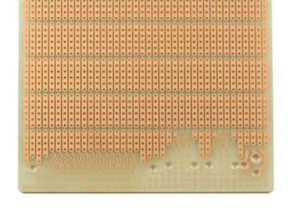 BPS Busboard PR3UC PROTOBOARD-3U-CONN, Single-Sided, 6-HOLE Strips, Connector Footprints, 100mm x 160mm (3.9" x 6.3")