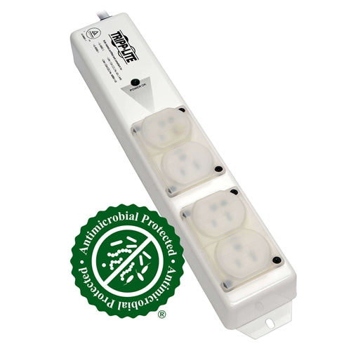 Tripplite PS-406-HGULTRA Medical-Grade Power Bar 6' Cord 4x 15A Hospital-Grade Outlets, UL60601-1