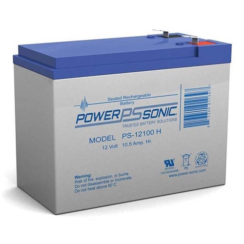 Powersonic PS-12100H F2 12V 10.5Ah SLA Battery with .250" QC Terminal