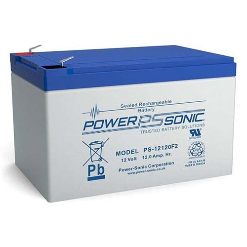 Powersonic PS-12120F2 12V 12Ah SLA Battery with .250" Faston (F2) Terminals