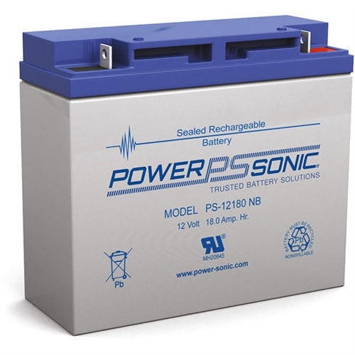 Powersonic PS-12180NB 12V 18Ah SLA Battery with Nut/Bolts