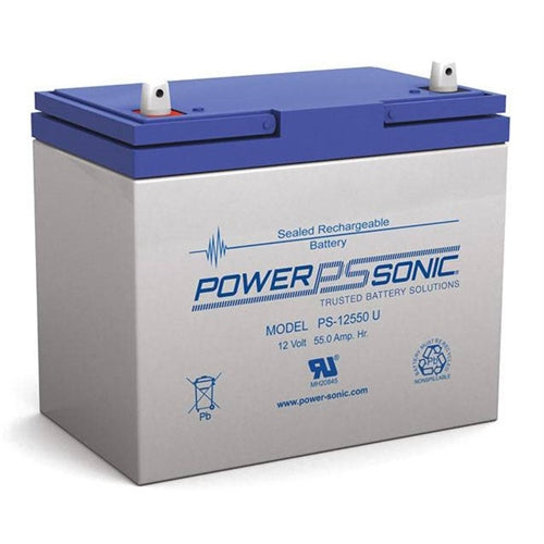Powersonic PS-12550U 12V 55Ah SLA Battery with Handle & U Post